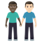 Men Holding Hands- Dark Skin Tone- Light Skin Tone emoji on Emojione